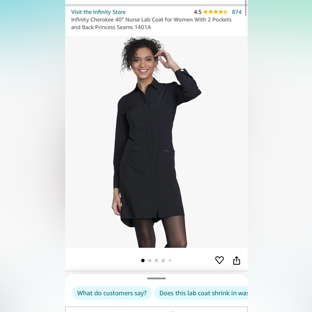 Infinity long lab coat large